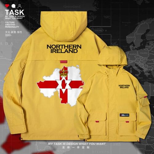 Northern Ireland Irish NIR NI men jacket hooded map nation flag chaquetas hombre top fashion long sleeve new autumn clothes