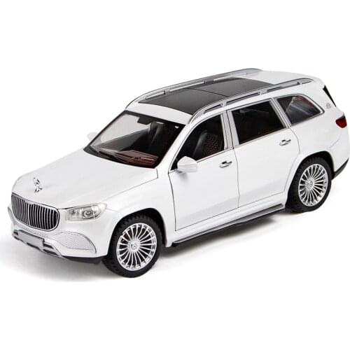 1:24 High Simulation Business Car Maybach GLS600 Sound and Light Pull Back Alloy Car Model Toys for Children Gifts