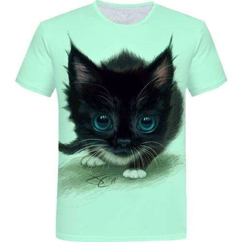 3D cartoon printed mens T-shirts and womens short-sleeved animal rabbit T-shirts in summer