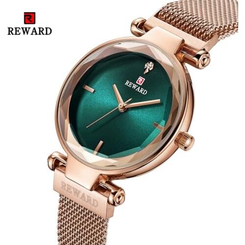 REWARD Lady Watch Rose Gold Women Wrist Watch Fashion Quartz Watches Female Stainless Steel Wristwatches Waterproof Girls Clock