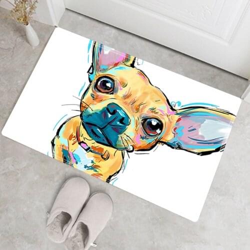 40x60cm Lovely Pet Dog Design Doormat Entrance Floor Mat Anti-slip Custom Door Mat Bathroom Kitchen Foot Pad Carpet Home Deco