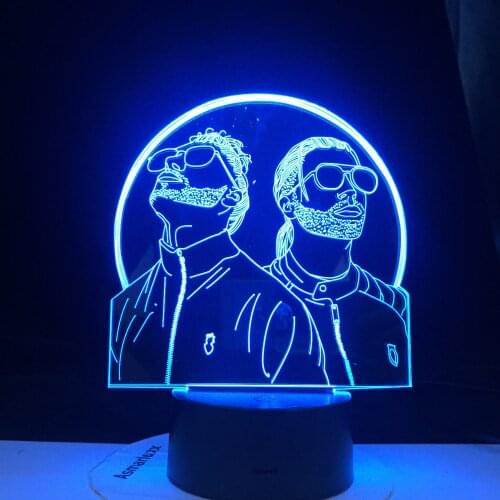 Group PNL French Rap 3d Night Light Led Color Changing Night lamp Bedroom Lighting for Fans Suprise Gifts Dropship Fast Service