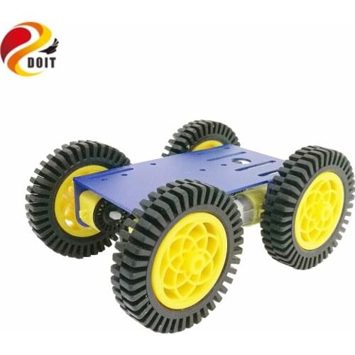 Newest Smart Robot RC Car Kit with 2mm Aluminum Chassis, 4pcs TT Motor, 4pcs 80mm Rubber Wheel for Arduino Project