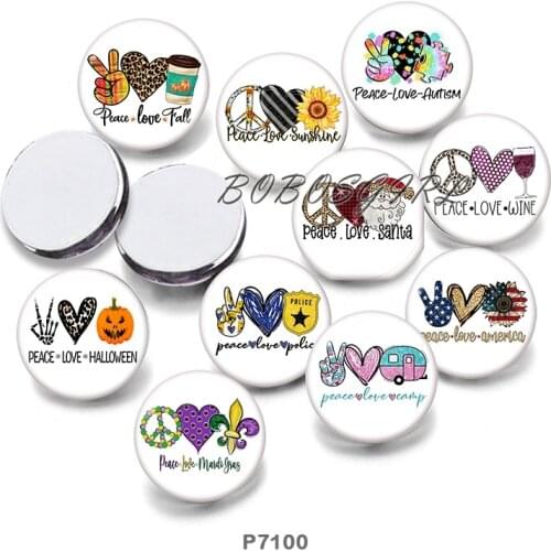 Peace Love sunflower12mm18mm 20mm Snap button jewelry DIY Bracelet Round photo glass cabochons P7100