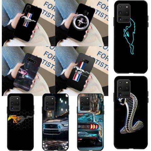 PENGHUWAN Cool mustang car Black TPU Soft Rubber Phone Cover for Samsung S20 plus Ultra S6 S7 edge S8 S9 plus S10 5G