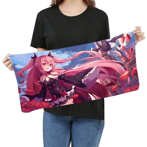 Anime Seraph Of The End Bath Towel Krul Tepes DIY Printed Bathroom Microfiber Towels Facecloth Washcloth