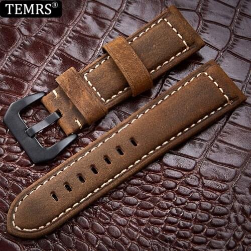 Genuine Leather Watchband 20mm/22mm/24mm/26mm Watch Strap Accessories Crazy Horse Leather Bracelet Watch Band