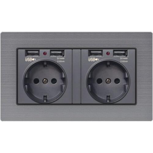 KAMANNI EU Plug Dual with USB Port Socket Wall Charger Charging 2A Wall Charger Adapter electrical Power Outlets 220v