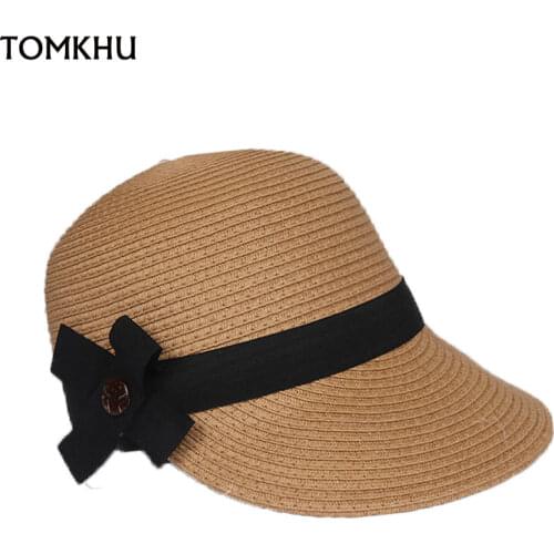 Equestrian Kentucky Derby Hats Visor Sobrero Sun Hats for Women Man Large Brim Straw Hat With Bow Summer Hat For Lady Beach Caps