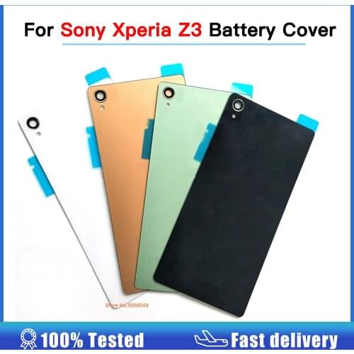 For Sony Xperia Z3 Glass Back Housing Battery Cover Rear Door Replacement Parts Case For L55T D6603 D6643 D6653 D6633 with NFC