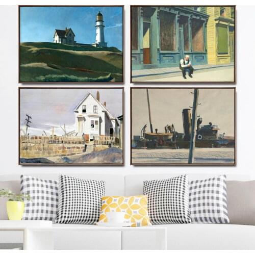 Home Decoration Art Wall Pictures Fro Living Room Poster Print Canvas Paintings American Edward Hoppe Lighthouse