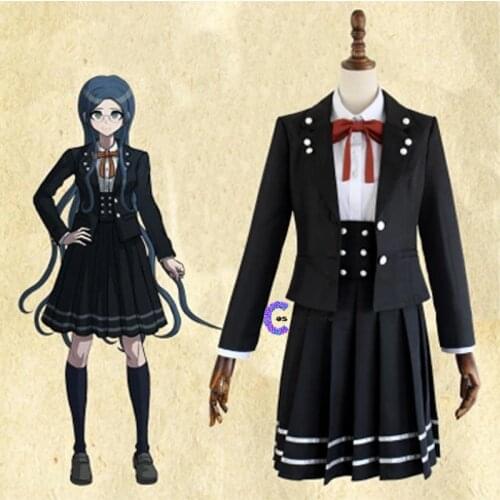 Anime Danganronpa V3 Shirogane Tsumugi Original Edition JK Uniform Cosplay Costume Women Halloween Party suits with Wig Hair