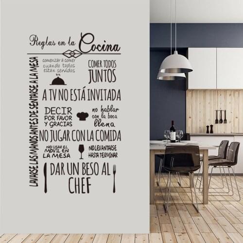 Vinyl Wall Stickers Phrase Stickers Restaurant Kitchen Rules Home Wall Decals Art Wallpaper Kitchen Decoration Home