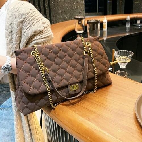 High-quality rhombic chain large-capacity bag 2021 Bolsa de mujer new fashion womens designer frosted messenger bag handtassen