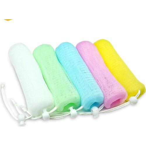 Good high quality colorful 3 layer(total 6 layer )soap net soap mesh bag handmade soap for foaming 5pcs/set