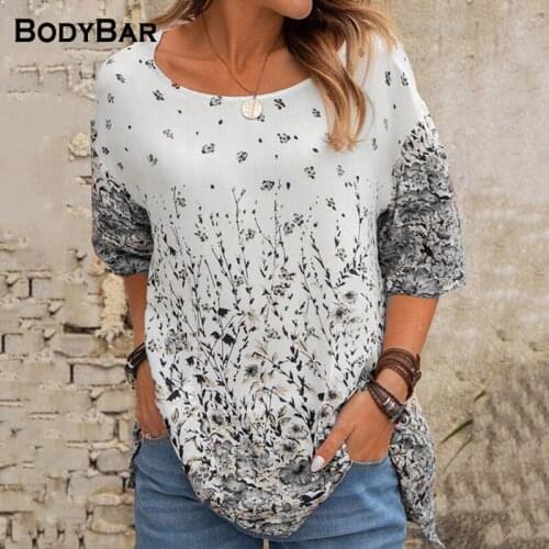 Flower Print Summer Casual Top Women Short Sleeves Plus Size T-Shirts Tee Female Crew Neck Pullover Loose Large Size T Shirt 3XL