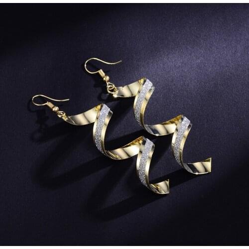 Shineland bijoux trendy Black Spiral Long Earrings For Women Fashion Drop Earrings Zinc Alloy Dangle Earrings For Girls Gift