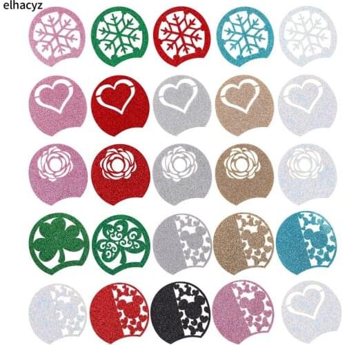 10 Pairs Glitter Hollow Mouse Ears With Different Openwork Patterns Chic Headwear Hairband Headband DIY Crafts Hair Accessories