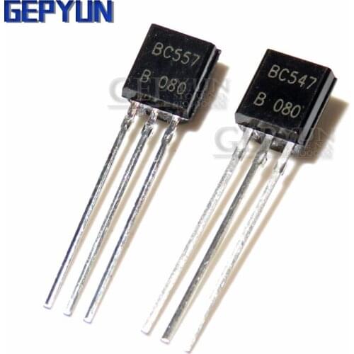 100PCS BC547 + BC557 NPN PNP Transistor TO-92 Triode Transistor BC547B BC557B Each 50PCS