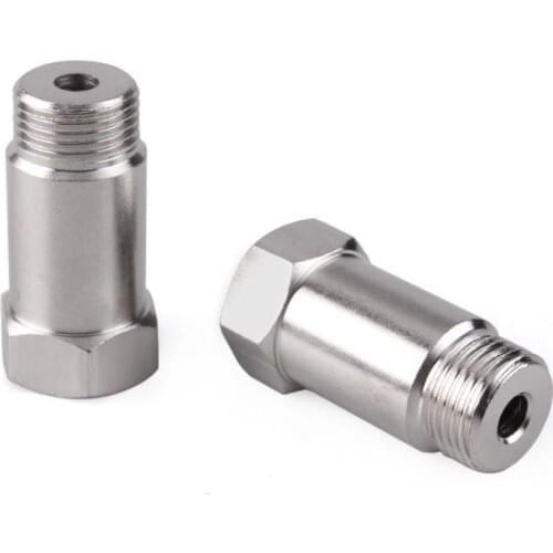2pcs O2 Oxygen Sensor Fitting Bung Stainless Steel M18 X 1.5 Straight Threaded Weld Bung Plug