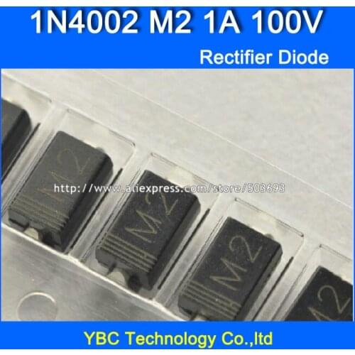 200pcs/lot 1N4002 M2 1A/100V SMA Rectifier Diode