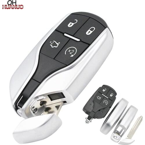 4 Buttons Modified Blank Fob Key Case Remote Smart Key Shell for Maserati