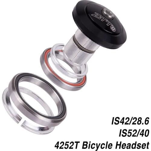 4252T MTB Bicycle Headset Bike Road Top Cap 42mm 52mm CNC 1 1/8"-1 1/2" Tapered Tube Fork Integrated Angular Contact Bearing