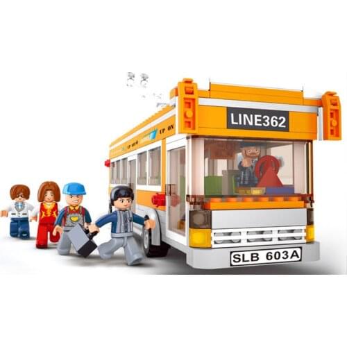 457Pcs 0332 City Bus Bus Assembly Model Children Assemble Building Blocks Toys Gifts
