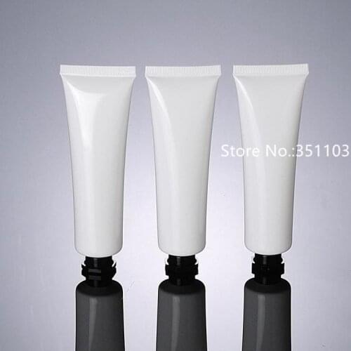 50PCS 50ml 50g White Plastic Empty Soft Squeeze Tubes Bottle With Screw Cap Balm Container For Hand Cream Lotion Shampoo Gel