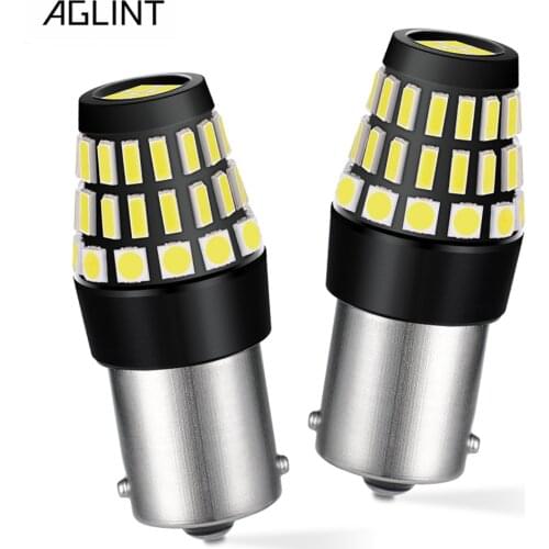 AGLINT 2PCS 1156 LED Car Turn Signal Bulb P21W 1141 1156 BA15S LED Tail Light BulbsAuto Accessorie White 12-24V