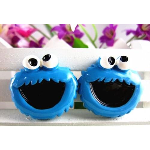 30pcs/lot DIY resin cabochons accessories flat back resin blue big mouse boy about 25mm