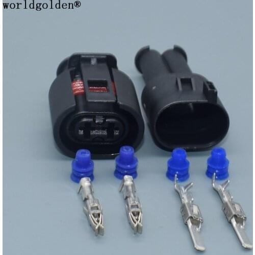 Worldgolden 2 Pin/way Male or Female Auto Waterproof Sensor plug 6N0927997 sealed cable connector 357973202 for VW Audi