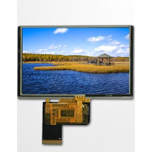 5.0 inch 800*480, ST7262, LVDS interface, full viewing angle wide operating temperature IPS LCD with resistive touch panel