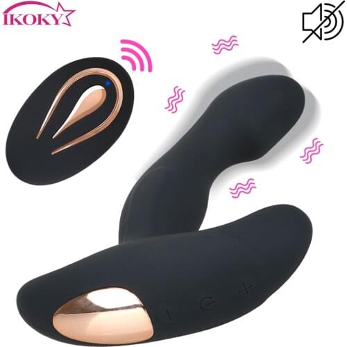 IKOKY USB Recharge Dildo Anal Plug Male Prostata Massager Prostate Stimulator Vibrator Silicone Wireless Vibrator Gay Sex Toys