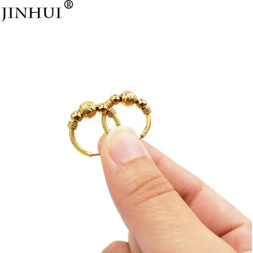 Jin Hui Dubai Africa Woman New Golden round Small Earrings jewelry Gift send Friends Party Saudi Arabia wedding earrings