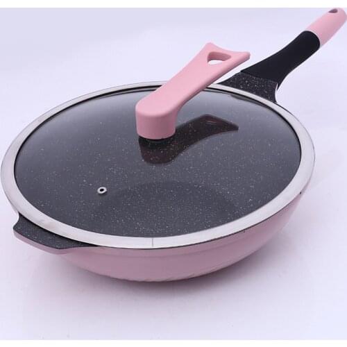 Maifan stone wok no oily fume pan frying pan non-stick pan frying steak pan induction cooker general
