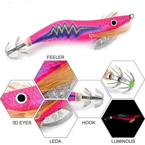 Squid Hook 2.0# 2.5# 3.0# Octopus Bait Artificial Luminous Bait Fishing Gear Egi