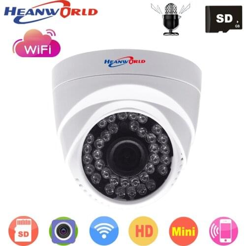 Heanworld WiFi Camera Dome with Microphone 720P 960P 1080P video surveillance Camera CCTV wireless support sd card night vision