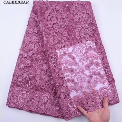 Onion 3D Applique French Tulle Mesh Lace Fabric 3D African Lace Fabric 2020 High Quality Sequins Milk Silk Lace For Party S2044