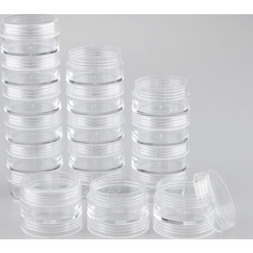 MagiDeal 6 Tiers Empty Stackable Jar 18 Clear Round Containers w/ Screw Lids Food-Grade PS Plastic