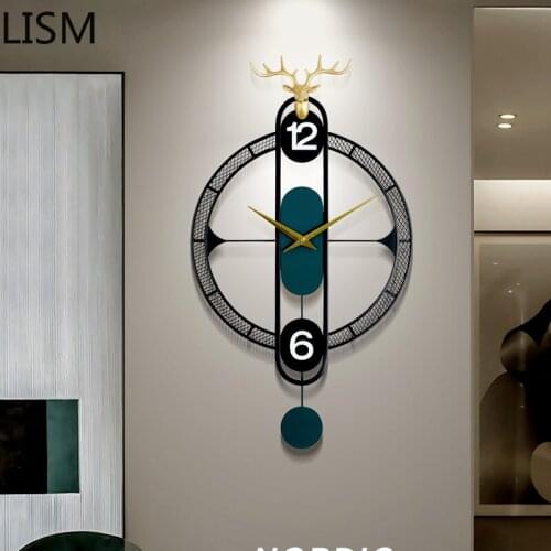 Wall Clock Modern Design Nordic Art Wall Clock Deer Luxury Large Gold Wall Clock Cartoon Clocks Wall Home Decor Living Room Saat