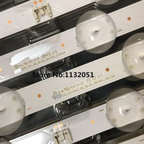New 5set=10 PCS 8LEDs 600mm LED backlight strip for LG 32LJ510U HC320DXN-ABSL1-A142 SSC_32LJ61_HD S SSC_32LJ61_HD_8LED