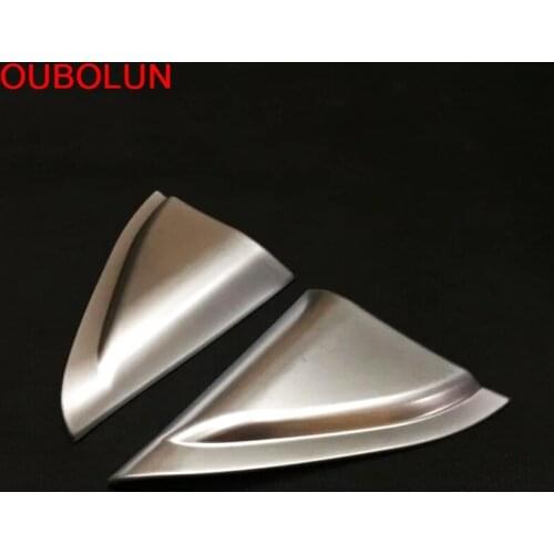 OUBOLUN Car Auto Sedan Styling ABS Chrome Front A Pillar Column Interior Triangle Accessories For PEUGEOT 308 2014 2015 2016
