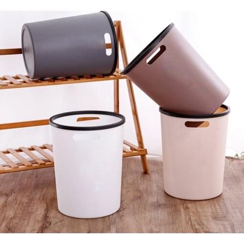 Nordic Plastic Matte Trash Bin 8L/10L Without Lid Garbage Cans Waste Storage Bucket Home Bathroom Kitchen Organizer