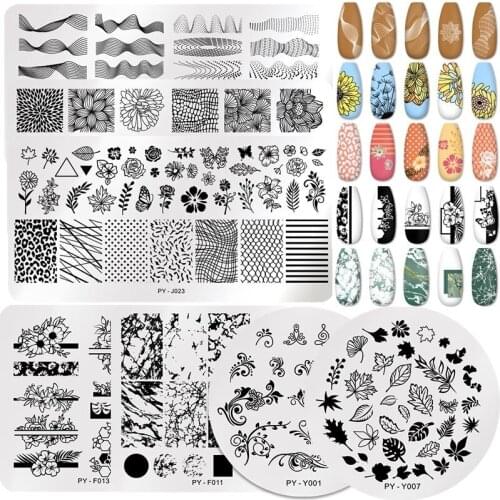 1Pc Flowers Geometry Stamping Plate Stainless Steel Nail Picture Stamp Templates Nail Art Design Image Plate DIY Stamp Plate