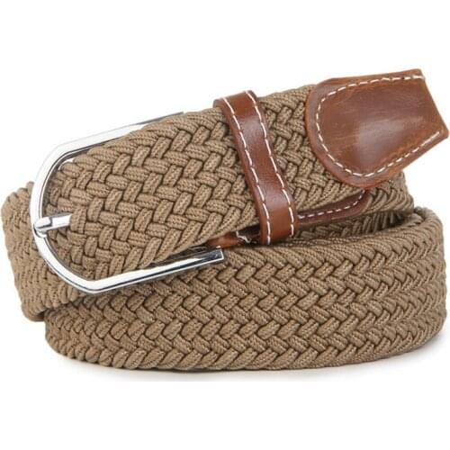 High Quality Fashionable Elastic Canvas Belts for Women Knitted Buckle Adjustable Belt Male Canvas Belts for Jeans 2019 NEW