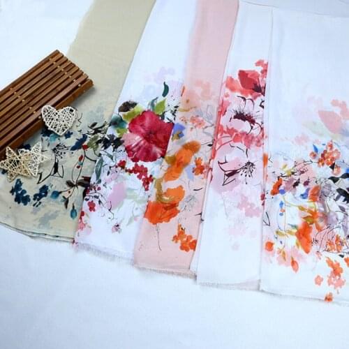 Chiffon Fabrics By The Meter for Flower Pattern Print Apparel Designer Fabric for Dresses Sewing Meterial 150X100cm