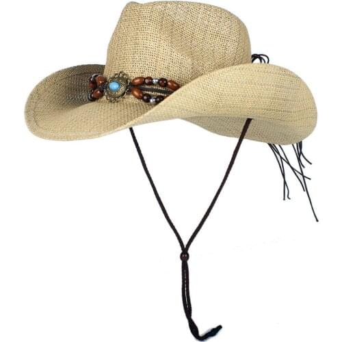 13 Stlye Summer Women Men Straw Hollow Western Cowboy Hat With Punk BrandSombrero Hombre Beach Cowgirl Jazz Sun Hat Size 56-58CM