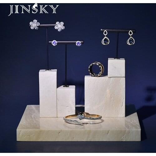 Yellow hole stone earrings rack display rack ring rack supporting light luxury INS style jewelry display photography props