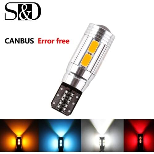 Error Free T10 W5W LED Bulbs White Yellow Red Blue CANBUS OBC LED Lamp 501 dash Car LED interior Auto Lamp parking Light 12V
